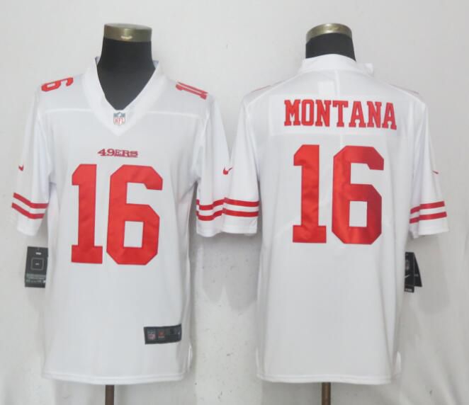 Men San Francisco 49ers #16 Montana White Vapor Untouchable Limited Player Nike NFL Jerseys->new york jets->NFL Jersey